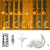 FUCHSUN LED Moon Star Curtain String Lights, 138 LED USB