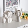 Joynisy White Ceramic Face Vase Set of 2, Female Form