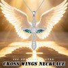 Alphm Angel Wings Cross Necklace for Women 925 Sterling Silver