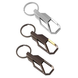 Pack of 3 Metal Keychains, Fashionable and Simple Keychains, Car Keychain, Men's Keychain, Portable, silver, Unit size, Modern