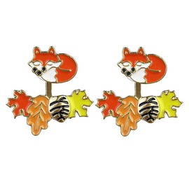 Thanksgiving Fall Stud Earrings for Women Fall Pumpkin Maple Leaf Turkey Front And Back Split Earring Lightweight Festival Holiday Autumn Festival Party Gifts-D
