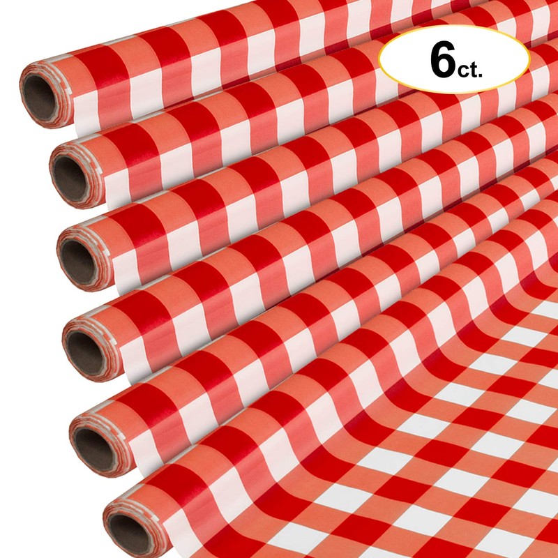 Party Essentials 50NRDG Plastic Banquet Table Roll, 50' Length x