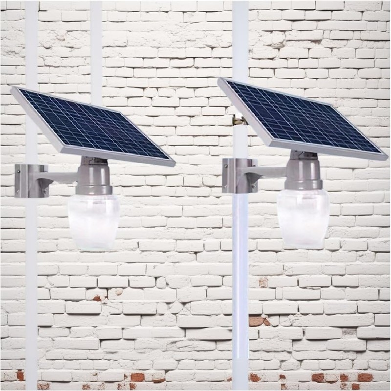 NICELAMPHK Solar Powered LED Post Light, Outdoor Garden Lamp with