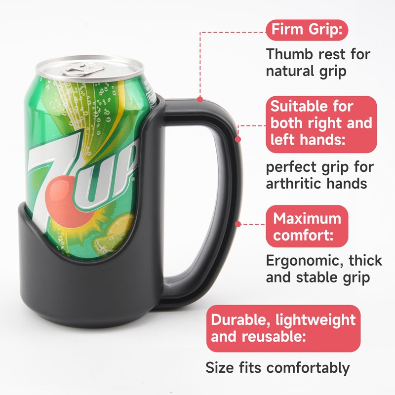 Regular Can Holder with Handle, 2 Pack Hand Grip for