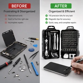 115-in-1 Precision Screwdriver Set for Electronics Repair – Magnetic Multi-Bit Tool Kit for Phones, Laptops and Small Devices