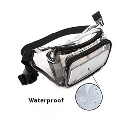 Clear Fanny Pack s for Women Men, Water-Resistant Waist Bag, Clear Purse Transparent Adjustable Belt Bag for Sports, Travel, Beach, Events, Concerts Bag