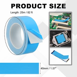 PATIKIL Thermal Adhesive Tape, 25m x 40mm x 0.2mm Double Side Adhesive Thermal Conductive Tape for Heatsink LED GPU Modules Computer CPU IC Chip, Blue