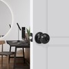 LOQRON Privacy Door Knob, KEYLESS Interior Door Lock, Flat Ball