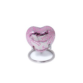 Royal Rapture Urn for Ashes Funeral Memorial Cremation Keepsake Love Urns Decorative Brass Heart with Stand (Pink Bird, 3") RHM03-16