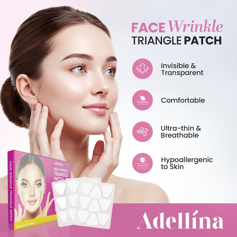 Anti-Wrinkle Forehead and Facial Patches – Overnight Triangle Patches for