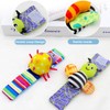 Baby Wrist Rattle Foot Finder Socks 4Pcs,Newborn Sensory Learning Toys