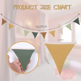 Pennant Banner Flags,Infant and toddler room decoration pennant,for Nursery Decor Baby Birthday Boho Wedding Shower Party Event (Colorful Green Banner)