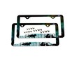FantasHome Stainless Metal Car License Plate Frame Covers with 4