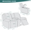 Ruaozz Stretch Loveseat Recliner Covers with Console 4-Pieces Recliner Sofa
