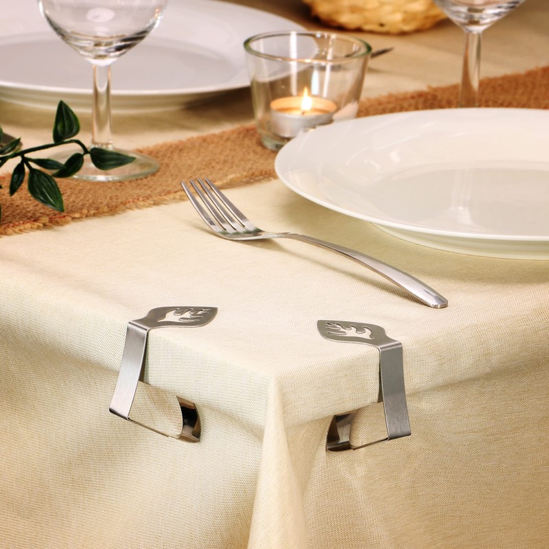 com-four® 8x premium tablecloth clips made of stainless steel -