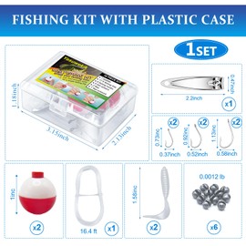 yasuwekik Mini Fishing Kits Bulk for Kids Small Survival Fishing Kit Portable Fishing Tackle Fishing Accessories Fishing Gear with Case for Beginner Christmas Shoebox Stocking Stuffer Gift (72)