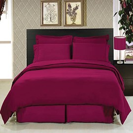 Royal Hotel's 8pc Queen size Bed-in-a-Bag Solid Burgundy 300-Thread-Count Siberian Goose Down Alternative Comforter 100 percent Egyptian-Cotton 100% Cotton - includes sheets and Duvet Cover Sets