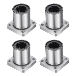 sourcing map LMK16UU Linear Ball Bearings 16mm Bore 28mm OD 37mm Length Square Flange Steel Cage for CNC Machine 3D Printer