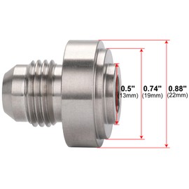 Podavelle 6AN Male Stainless Steel Weld On Bung Fitting Adapter 2PCS