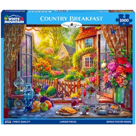 White Mountain Country Breakfast Puzzle 1000 Piece Vintage Jigsaw Puzzle for Adults and Families