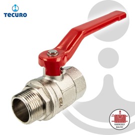 tecuro Ball Valve Internal x Male Thread G 3/4 Inch (DN 20) Long Steel Lever MS Nickel-Plated