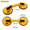 SOLUDE 2 Pack Glass Suction Cup,Aluminium Heavy Duty Vacuum Lifter