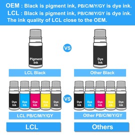 LCL T552 552 Black Ink Refill Bottles Replacement for EcoTank Photo ET-8500 ET-8550 Printer (2-Pack)