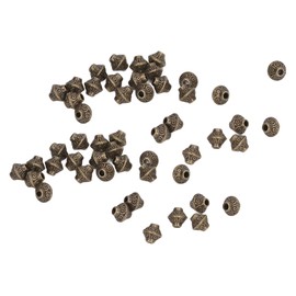 Jeanoko Loose Spacer Beads, 100Pcs Tibetan Spacer Beads Bronze Color Zinc Alloy Widely Applicable Bronze Spacer Beads for Bracelet DIY Craft Jewelry Making