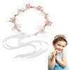 OCOUYVD Pink Flower Crown for Women with Pearl, Adjustable Floral