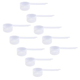 Plastic Measuring Scoop, (43 cc | 1.5 Oz. | 43 mL) Long Handle Spoons for Powders, Granules, Coffee, Pet Food, Baking Supplies, Protein and Other Dry Goods, BPA Free (Set of 10)