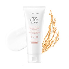 S.NATURE S.NATURE AQUA RICE FOAM CLEANSER 80ml | Facial Cleanser, Rice Extract Rice Powder Cleanser with Mild Cleansing, Glycerin,Vegan, Face Wash, Korean Skincare 2.71Fl Oz