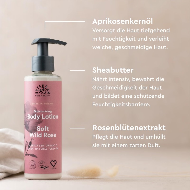 Urtekram Organic Body Lotion - Soft Wild Rose Moisturising Body
