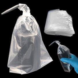 HHUK 200 bolsas para botellas de lavado de tatuajes, 6 x 9 pulgadas, color negro, gruesas, sin olor, desechables, para botellas de tatuaje, suministros de tatuaje, kits de tatuajes (transparente)