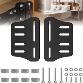 2 PCS Bed Frame Adapter for Headboard,Queen Bed Modification Plate Bed Frame Brackets Adapter/Connector,Heavy Duty Headboard Adapter Kit to Connect Headboard Footboard (Black)