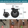 Quiet Roll Office Chair Casters Set of 5 - Non-Scratch