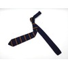F NODE Knit Tie, Narrow Tie, Sword Tip, Striped, Navy