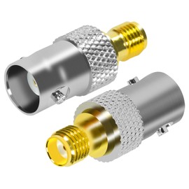 Fohevers Pack of 2 BNC Female to SMA Female Male SMA to BNC Coaxial Adapter for RF Antenna Wireless LAN Peripherals Cable Wireless Portable