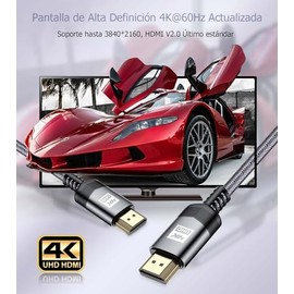 1M Cable HDMI 4K 2.0 de Ultra Alta Velocidad 18Gbps de Trenzado Nailon Admite Video 4K@60Hz HDR ARC HDCP Compatible Xbox Series One/S/X PS3/4/5 Monito