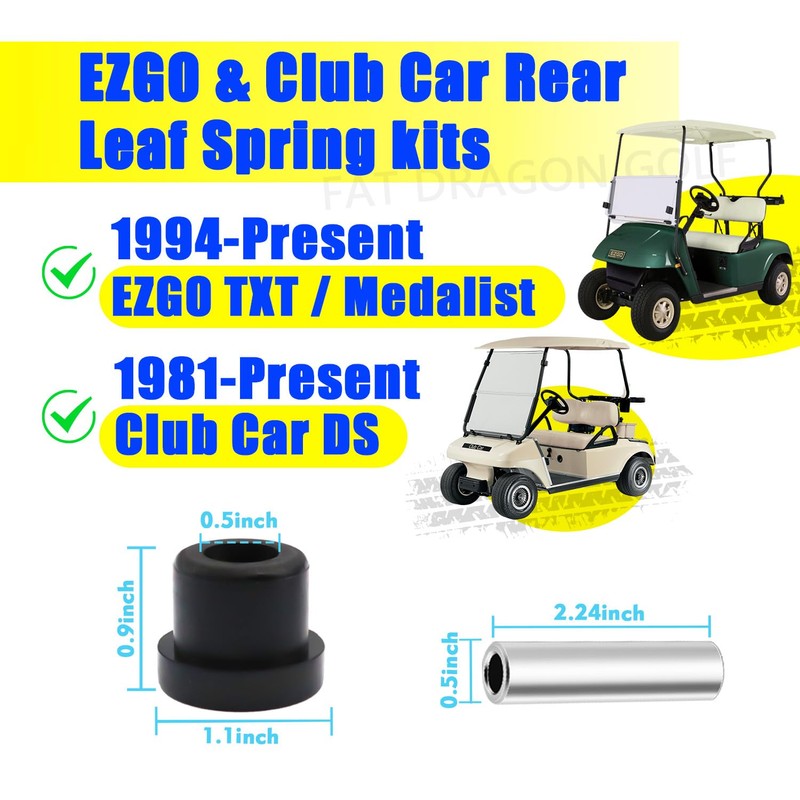Golf Cart Rear Leaf Spring Bushing Kits for EZGO TXT