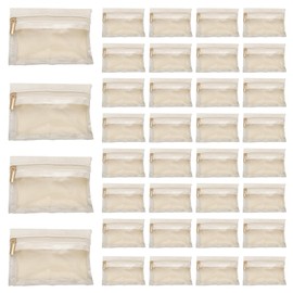 PATIKIL Travel Jewelry Pouches, 36 Pcs Soft Portable Small Flannel Jewelry Bags Organizer with Zipper for Earrings Necklace Bracelets Storage Travel, Grey, 4.3" x 3.1"