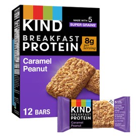 KIND Breakfast Protein Bars, Caramel Peanut, Healthy Snacks, Gluten Free, 6 Count