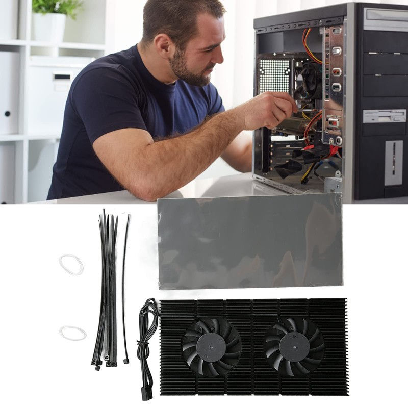 GPU Backplate Cooler, Aluminum Alloy Graphics Card Backplane Heatsink, 4