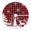 Christmas Tree Skirt Deer Reindeer Buffalo Plaid Small Xmas Tree