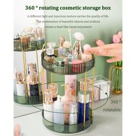 Argox 360 ° rotary makeup organizer, bathroom counter organizer,skincare care organizer,make up organizers and rotary storage.