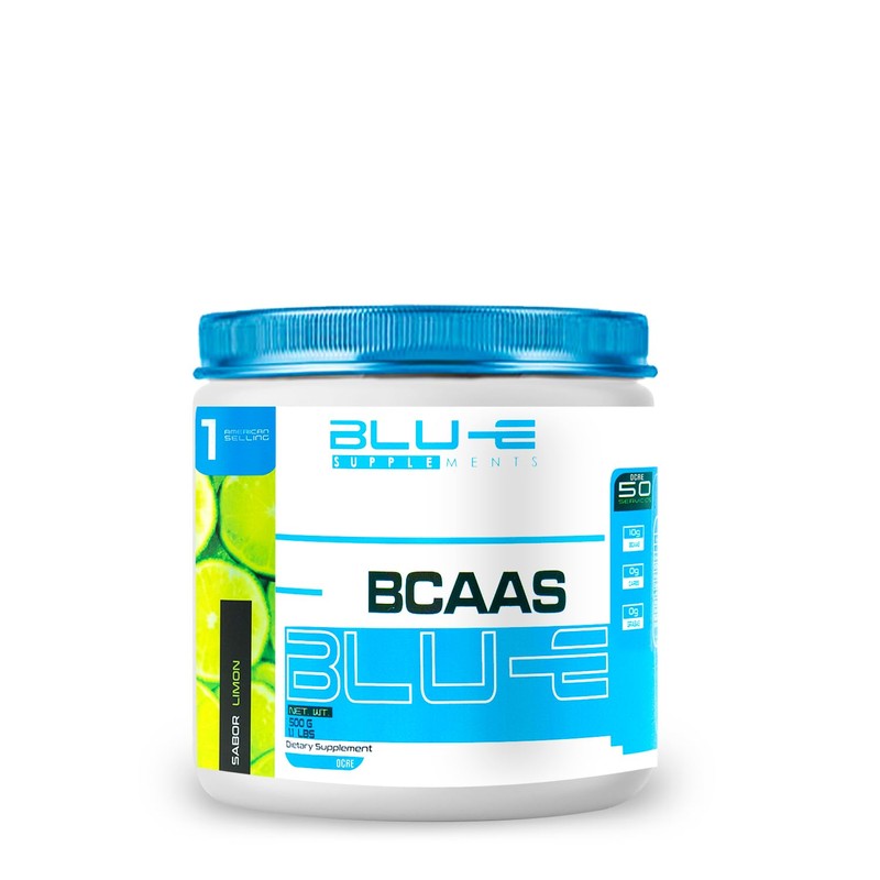 Blu-e Bcaas Aminoácidos 50 Servicios 500 G Sabor Limon