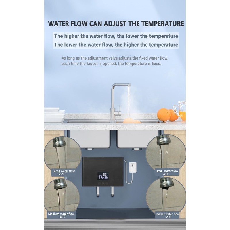 Electric Tankless Water Heater 3000W 110V Constant Temperature Instant Hot