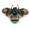 Vintage Inspired Large Statement Crystal Bee Brooch In Aged Gold