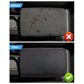 LANGBEAN Armrest Cover for VW Polo MK6 2018-2025, Centre Armrest Cover PU Leather, Seat Ibiza Arona Armrest Protector Cover Centre Console Accessories for Raising the Armrest, Red