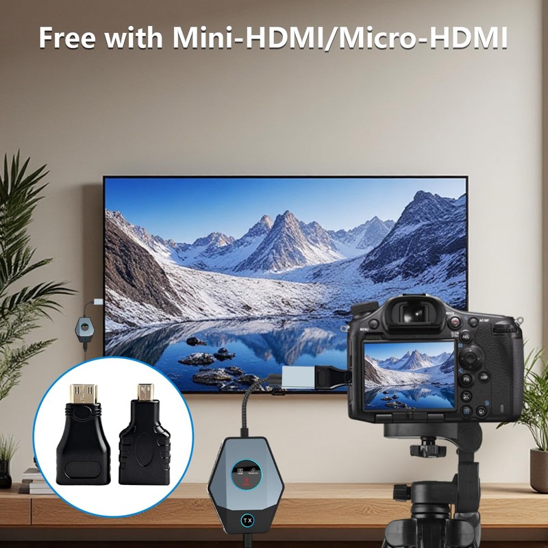 Wireless HDMI Transmitter and Receiver 4K, 2in1 2.4/5G Screen Mirror