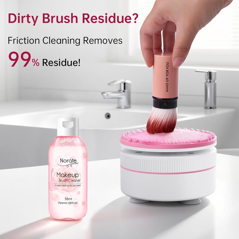 Electric Makeup Brush Cleaner Machine & Deep Cleaning Solution Set,